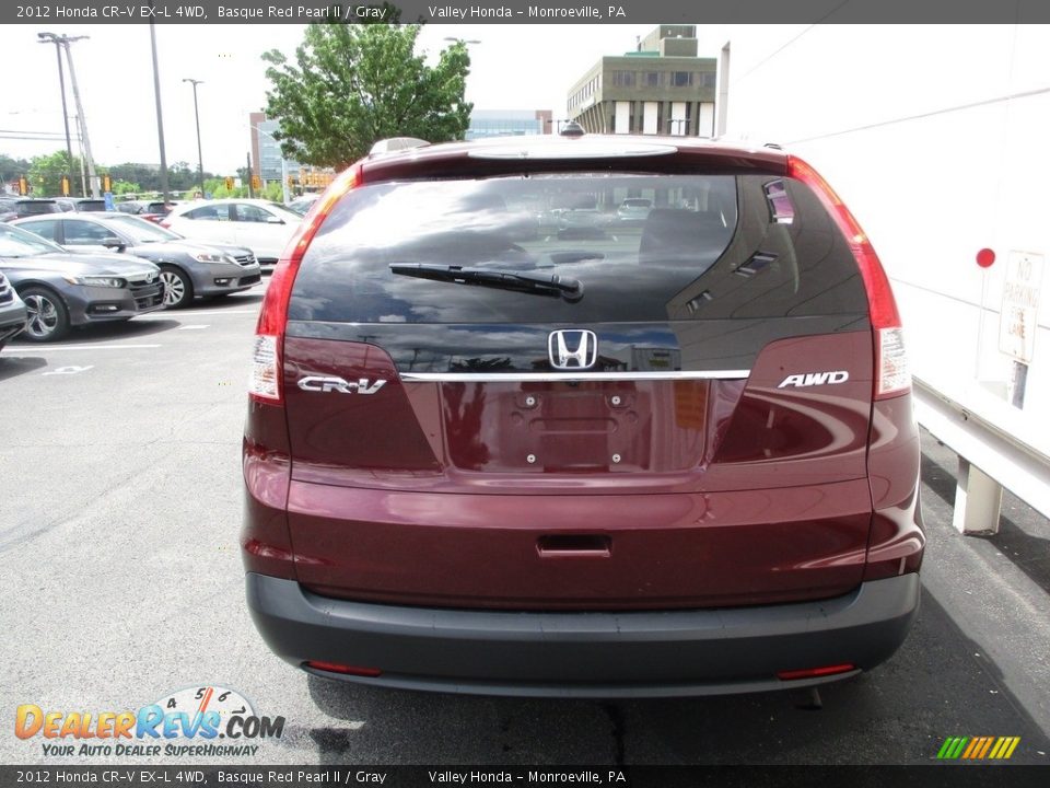 2012 Honda CR-V EX-L 4WD Basque Red Pearl II / Gray Photo #4