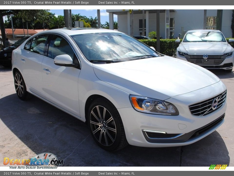 2017 Volvo S60 T5 Crystal White Pearl Metallic / Soft Beige Photo #2