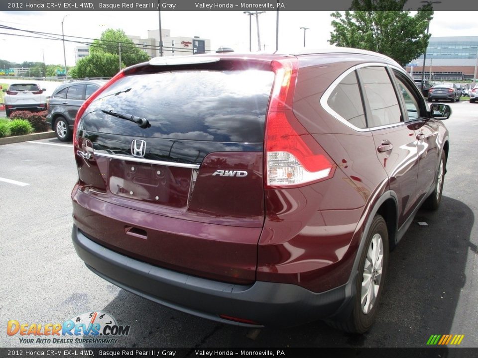 2012 Honda CR-V EX-L 4WD Basque Red Pearl II / Gray Photo #5