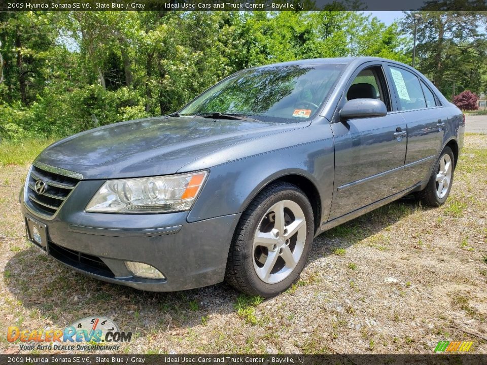 2009 Hyundai Sonata SE V6 Slate Blue / Gray Photo #1