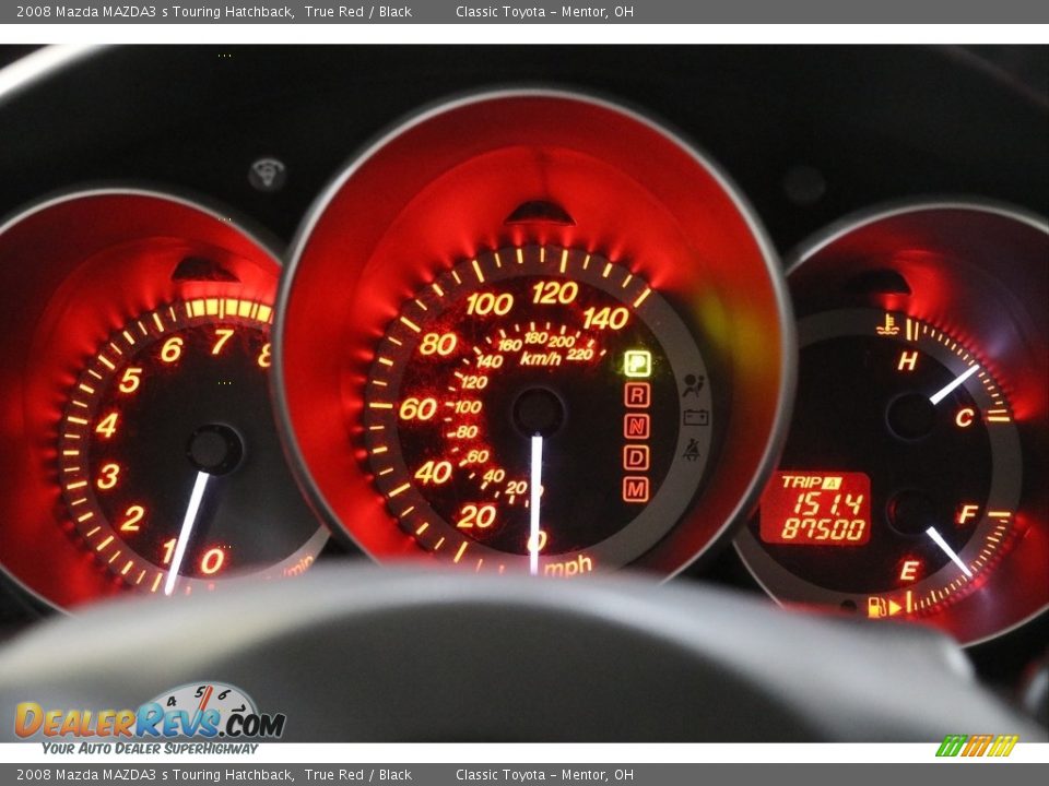 2008 Mazda MAZDA3 s Touring Hatchback True Red / Black Photo #8