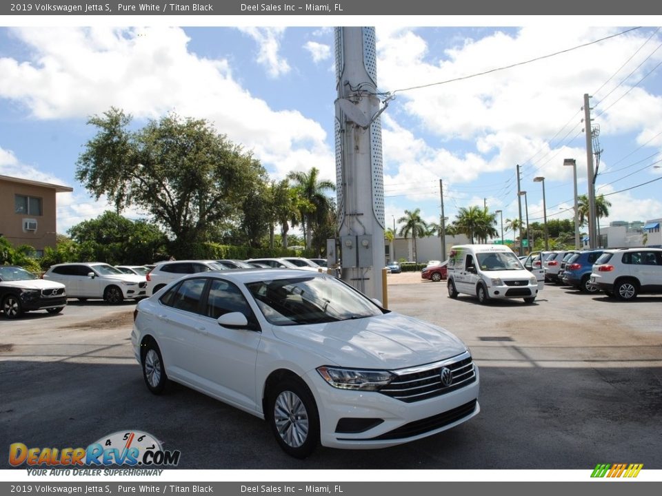 2019 Volkswagen Jetta S Pure White / Titan Black Photo #1