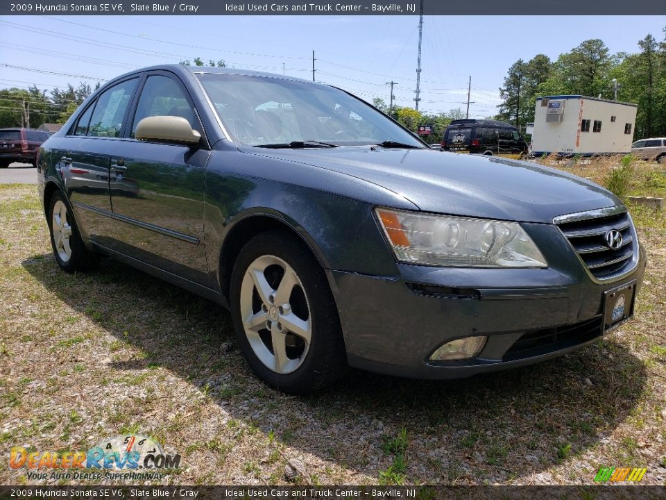 2009 Hyundai Sonata SE V6 Slate Blue / Gray Photo #7