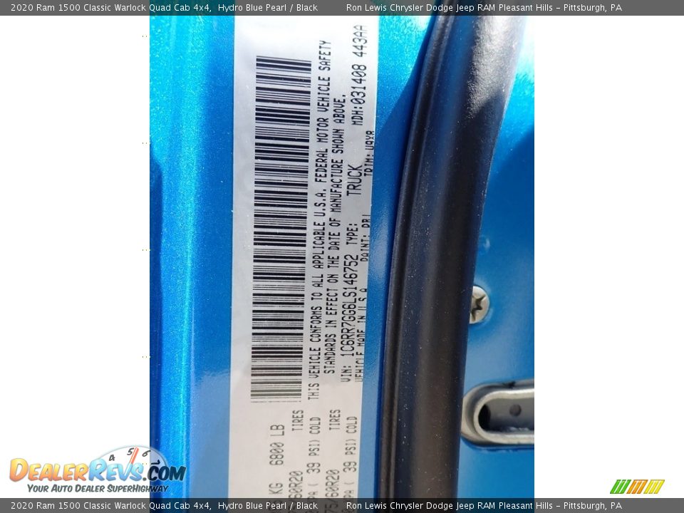 2020 Ram 1500 Classic Warlock Quad Cab 4x4 Hydro Blue Pearl / Black Photo #11