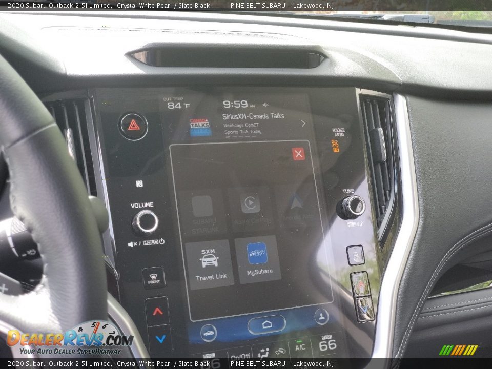2020 Subaru Outback 2.5i Limited Crystal White Pearl / Slate Black Photo #9