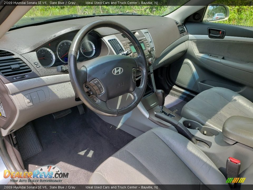 2009 Hyundai Sonata SE V6 Slate Blue / Gray Photo #15