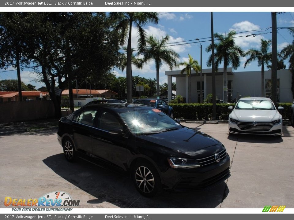 2017 Volkswagen Jetta SE Black / Cornsilk Beige Photo #1