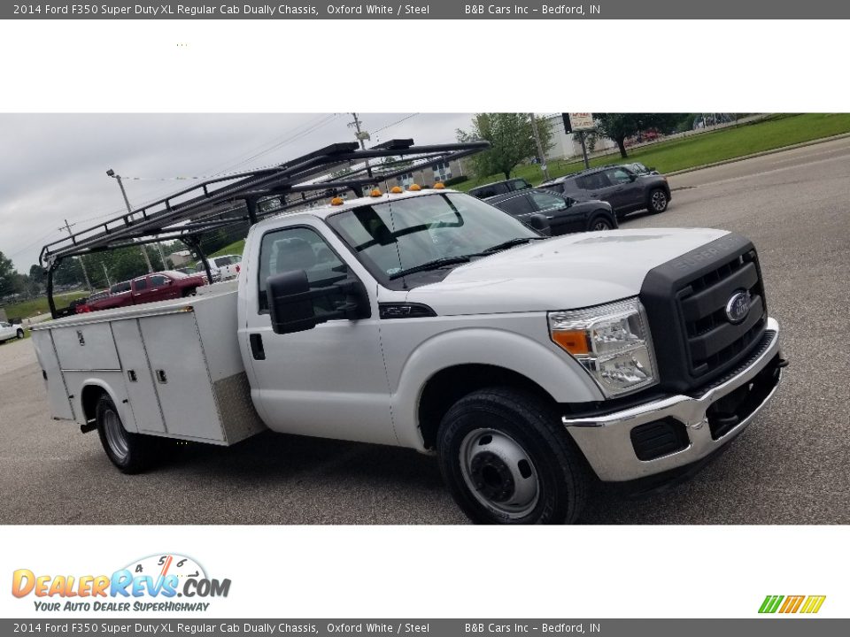 2014 Ford F350 Super Duty XL Regular Cab Dually Chassis Oxford White / Steel Photo #8