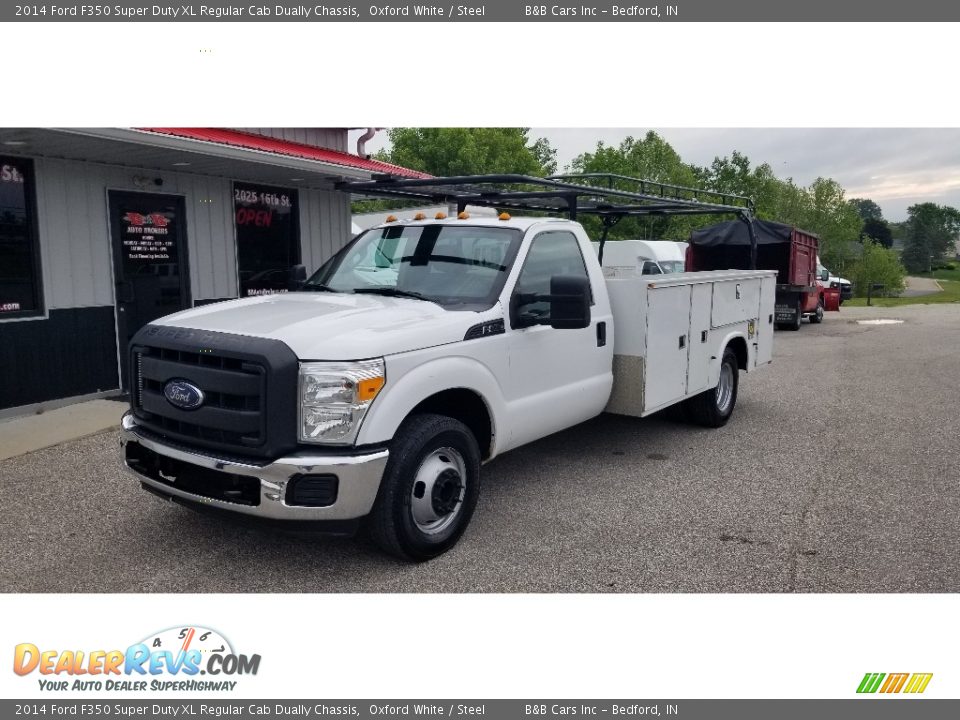 2014 Ford F350 Super Duty XL Regular Cab Dually Chassis Oxford White / Steel Photo #10
