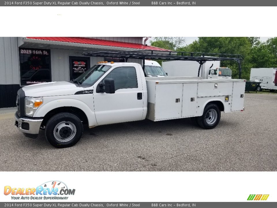 2014 Ford F350 Super Duty XL Regular Cab Dually Chassis Oxford White / Steel Photo #11
