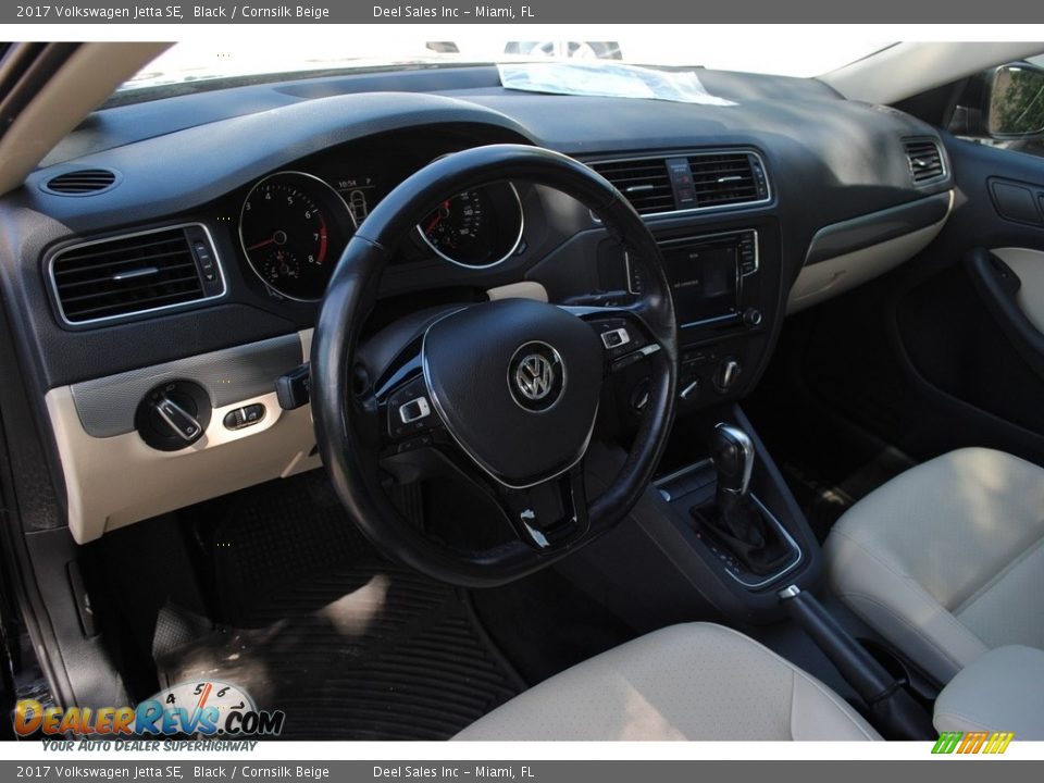 2017 Volkswagen Jetta SE Black / Cornsilk Beige Photo #15