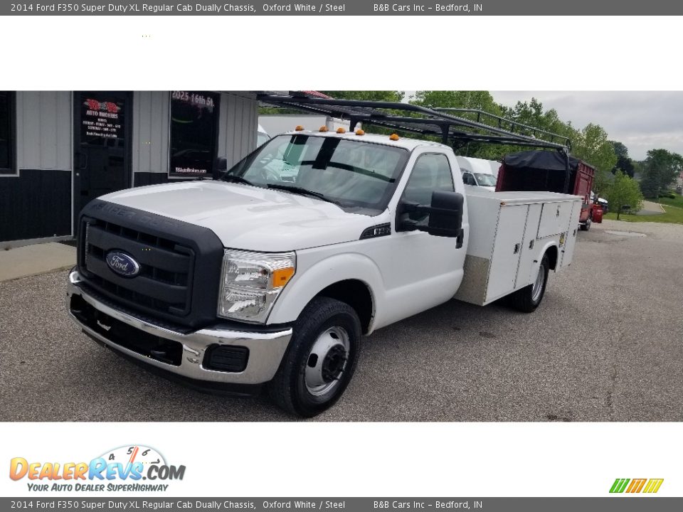 2014 Ford F350 Super Duty XL Regular Cab Dually Chassis Oxford White / Steel Photo #22