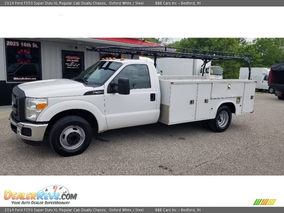 2014 Ford F350 Super Duty XL Regular Cab Dually Chassis Oxford White / Steel Photo #23