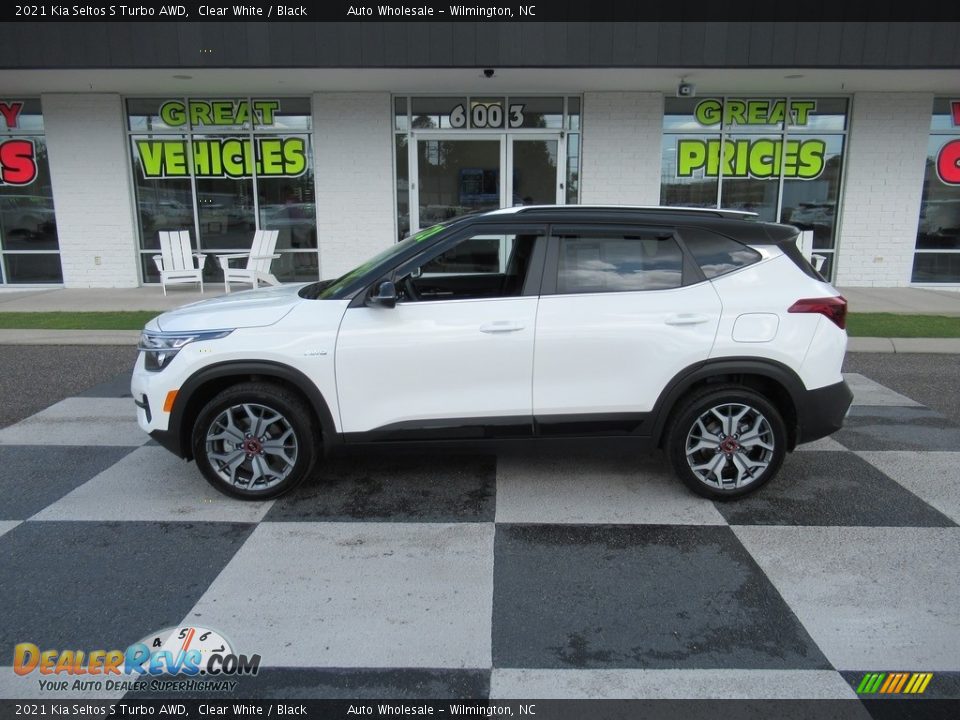 2021 Kia Seltos S Turbo AWD Clear White / Black Photo #1