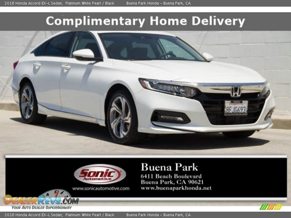 2018 Honda Accord EX-L Sedan Platinum White Pearl / Black Photo #1