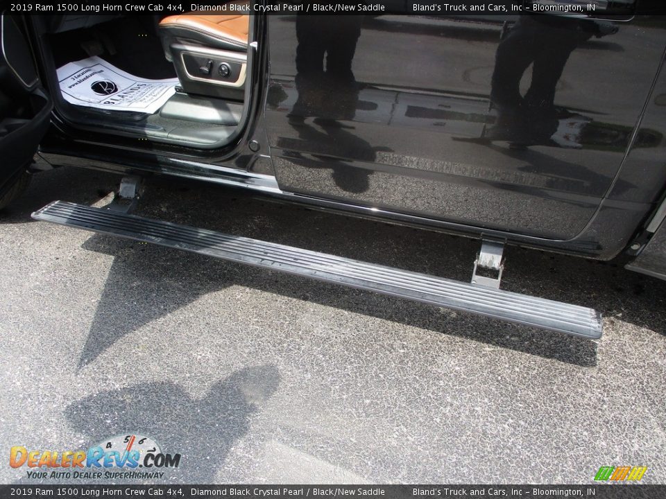 2019 Ram 1500 Long Horn Crew Cab 4x4 Diamond Black Crystal Pearl / Black/New Saddle Photo #6