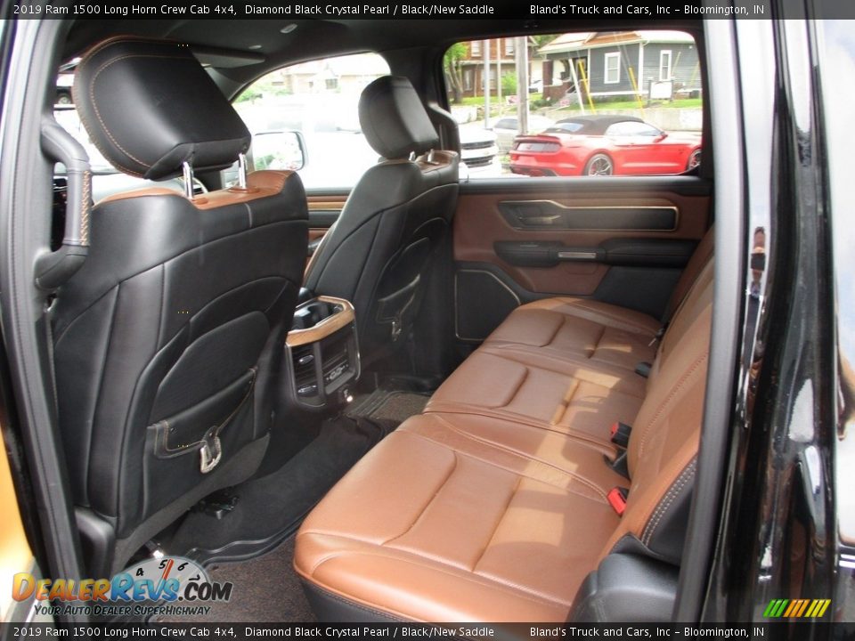 2019 Ram 1500 Long Horn Crew Cab 4x4 Diamond Black Crystal Pearl / Black/New Saddle Photo #10