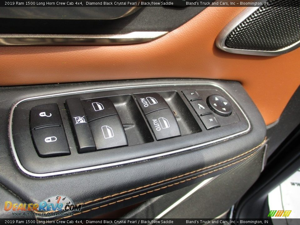 2019 Ram 1500 Long Horn Crew Cab 4x4 Diamond Black Crystal Pearl / Black/New Saddle Photo #13