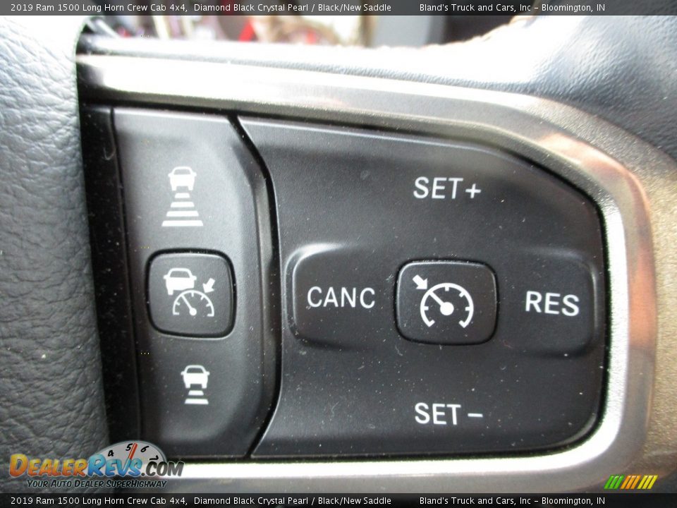 2019 Ram 1500 Long Horn Crew Cab 4x4 Diamond Black Crystal Pearl / Black/New Saddle Photo #21