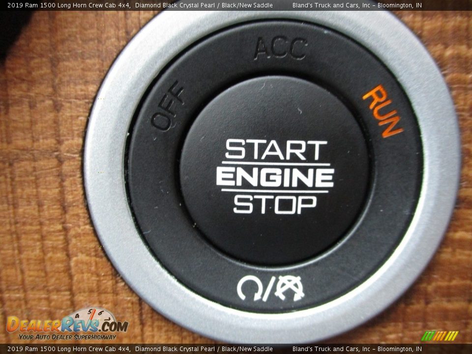 2019 Ram 1500 Long Horn Crew Cab 4x4 Diamond Black Crystal Pearl / Black/New Saddle Photo #23