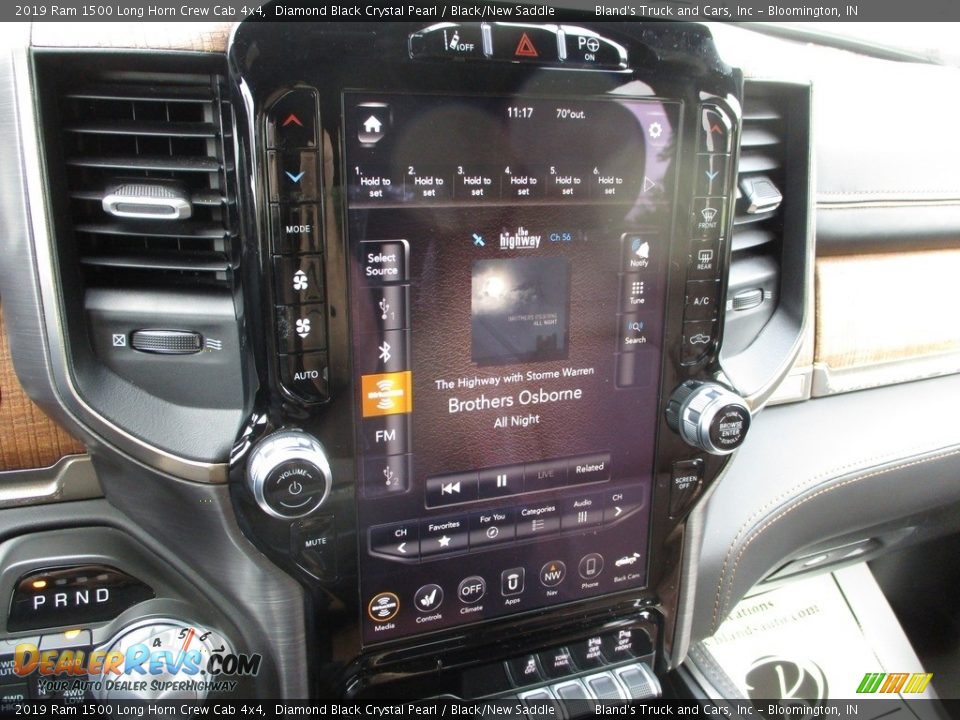 2019 Ram 1500 Long Horn Crew Cab 4x4 Diamond Black Crystal Pearl / Black/New Saddle Photo #25