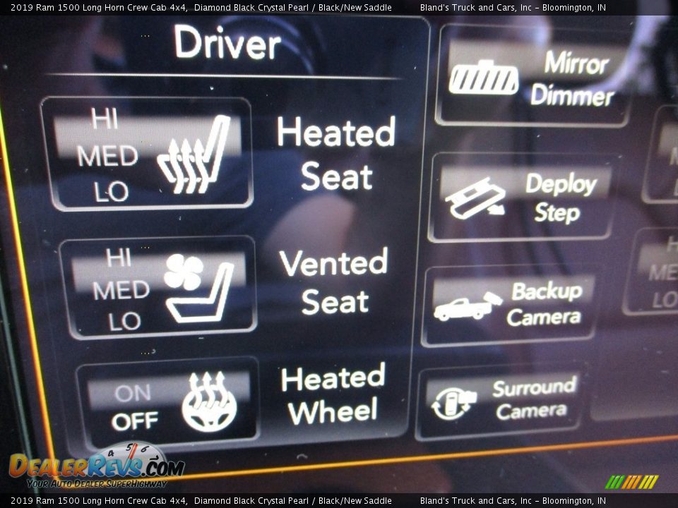 2019 Ram 1500 Long Horn Crew Cab 4x4 Diamond Black Crystal Pearl / Black/New Saddle Photo #27