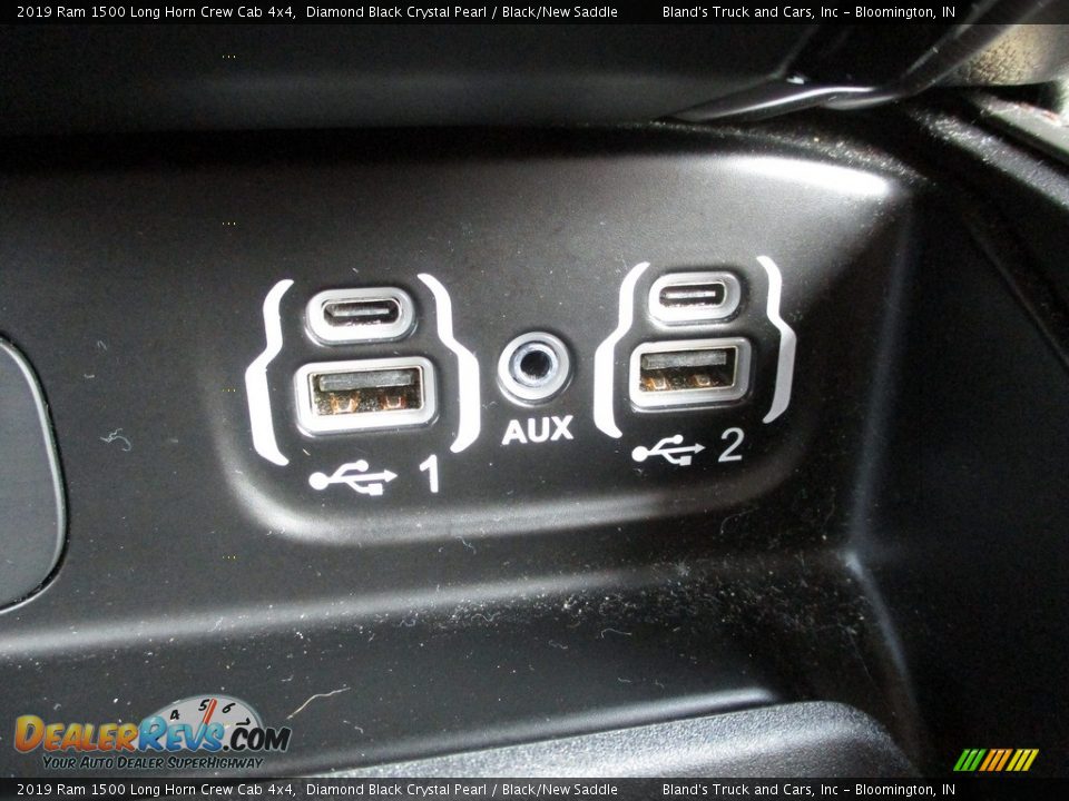 2019 Ram 1500 Long Horn Crew Cab 4x4 Diamond Black Crystal Pearl / Black/New Saddle Photo #30
