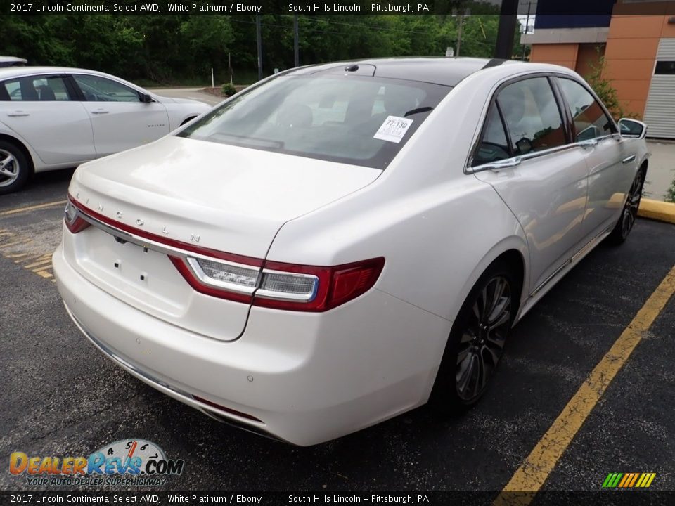 2017 Lincoln Continental Select AWD White Platinum / Ebony Photo #4