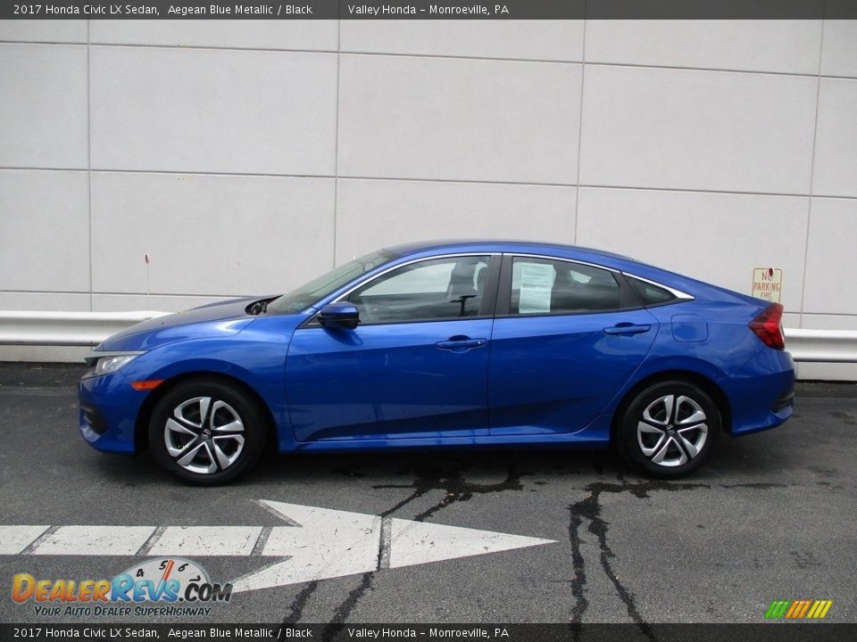 Aegean Blue Metallic 2017 Honda Civic LX Sedan Photo #2