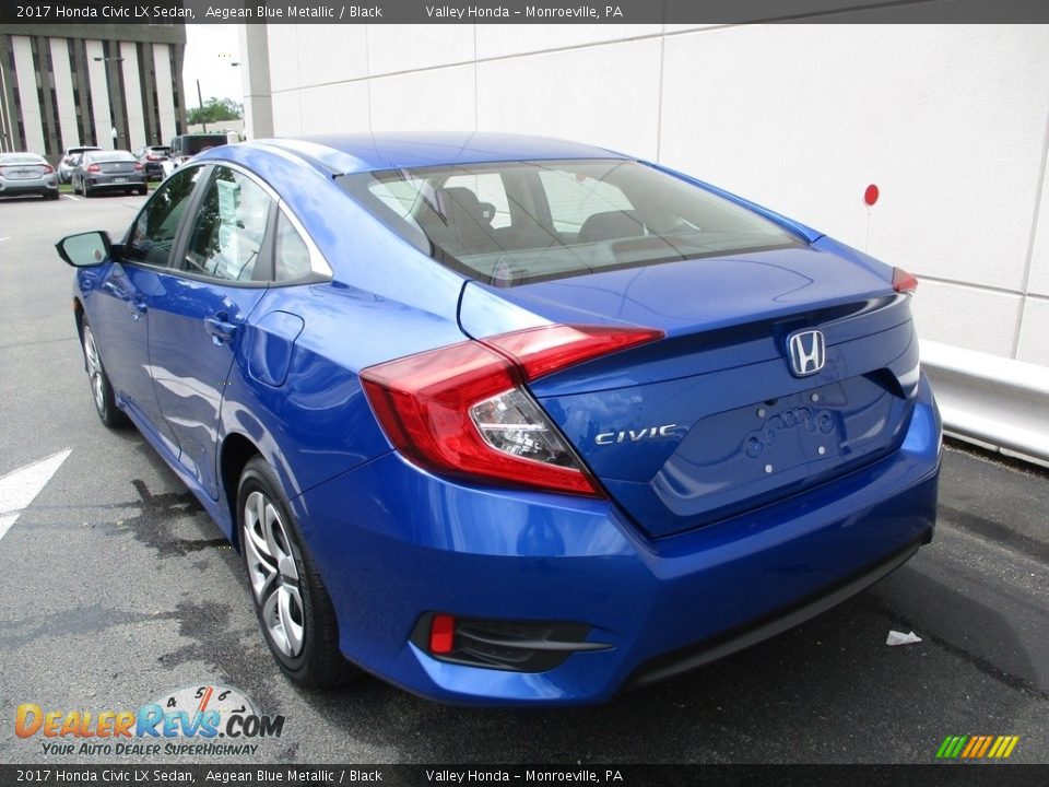 2017 Honda Civic LX Sedan Aegean Blue Metallic / Black Photo #3