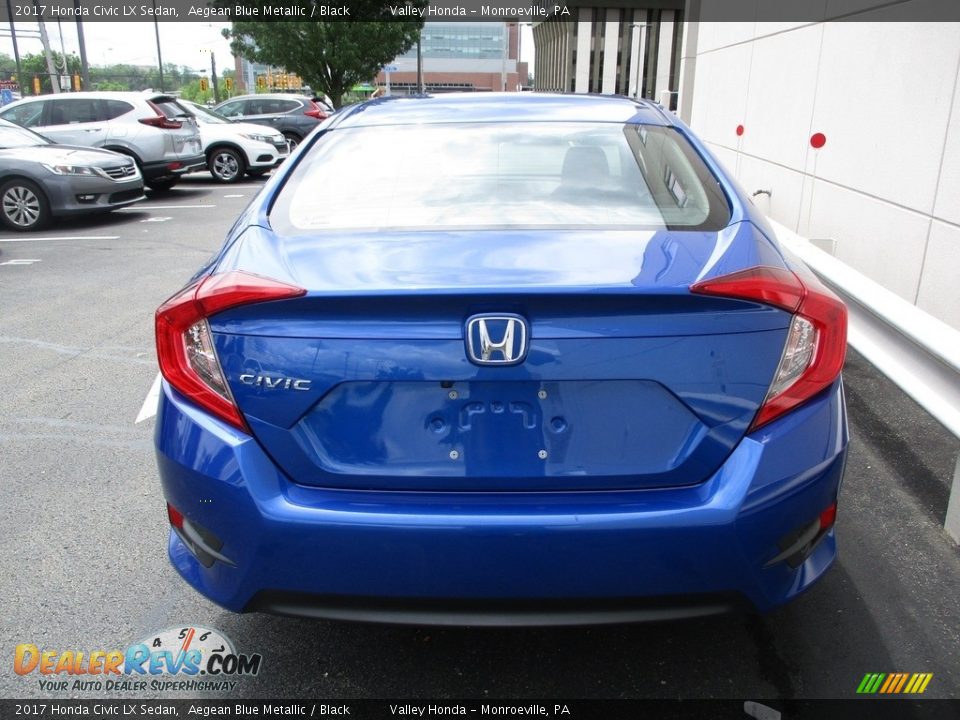2017 Honda Civic LX Sedan Aegean Blue Metallic / Black Photo #4