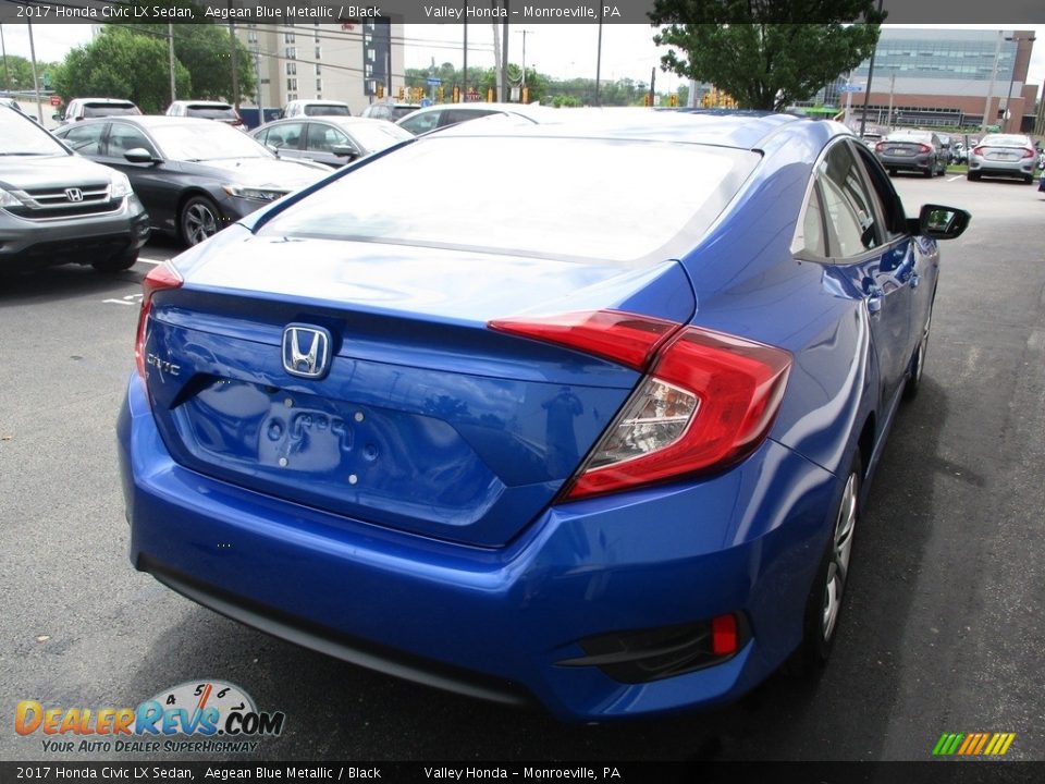 2017 Honda Civic LX Sedan Aegean Blue Metallic / Black Photo #5