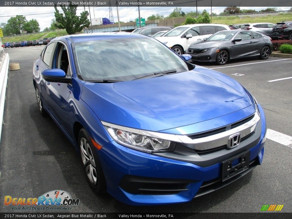 2017 Honda Civic LX Sedan Aegean Blue Metallic / Black Photo #7