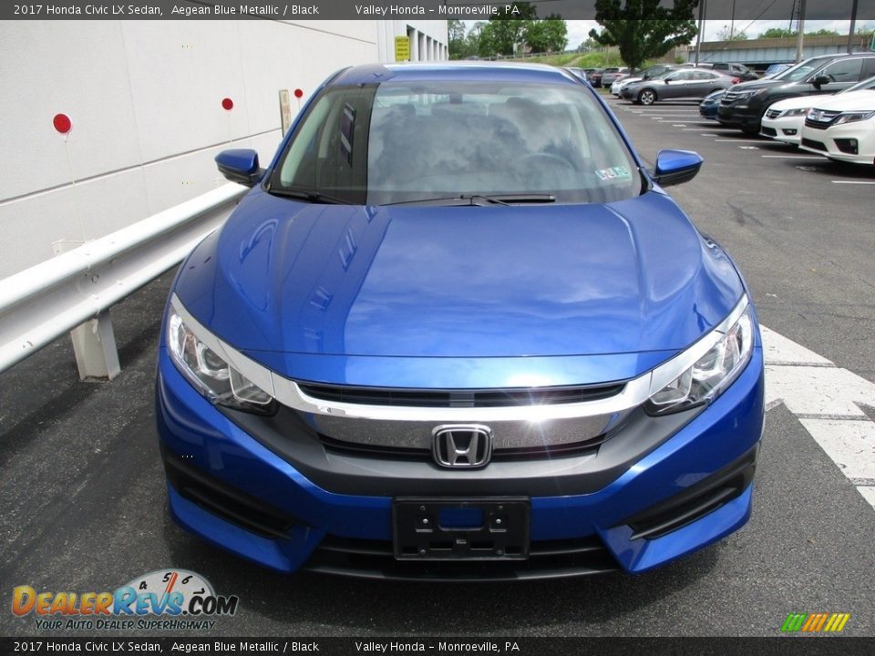 2017 Honda Civic LX Sedan Aegean Blue Metallic / Black Photo #8