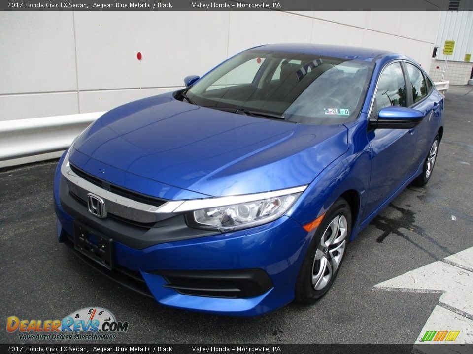 2017 Honda Civic LX Sedan Aegean Blue Metallic / Black Photo #9