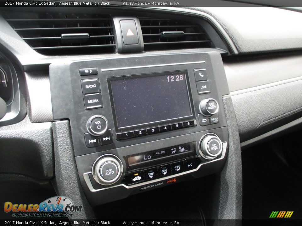 2017 Honda Civic LX Sedan Aegean Blue Metallic / Black Photo #15