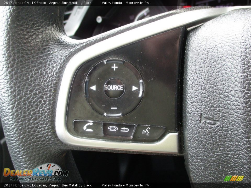 2017 Honda Civic LX Sedan Aegean Blue Metallic / Black Photo #18