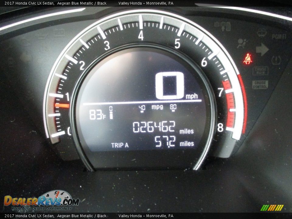 2017 Honda Civic LX Sedan Aegean Blue Metallic / Black Photo #20