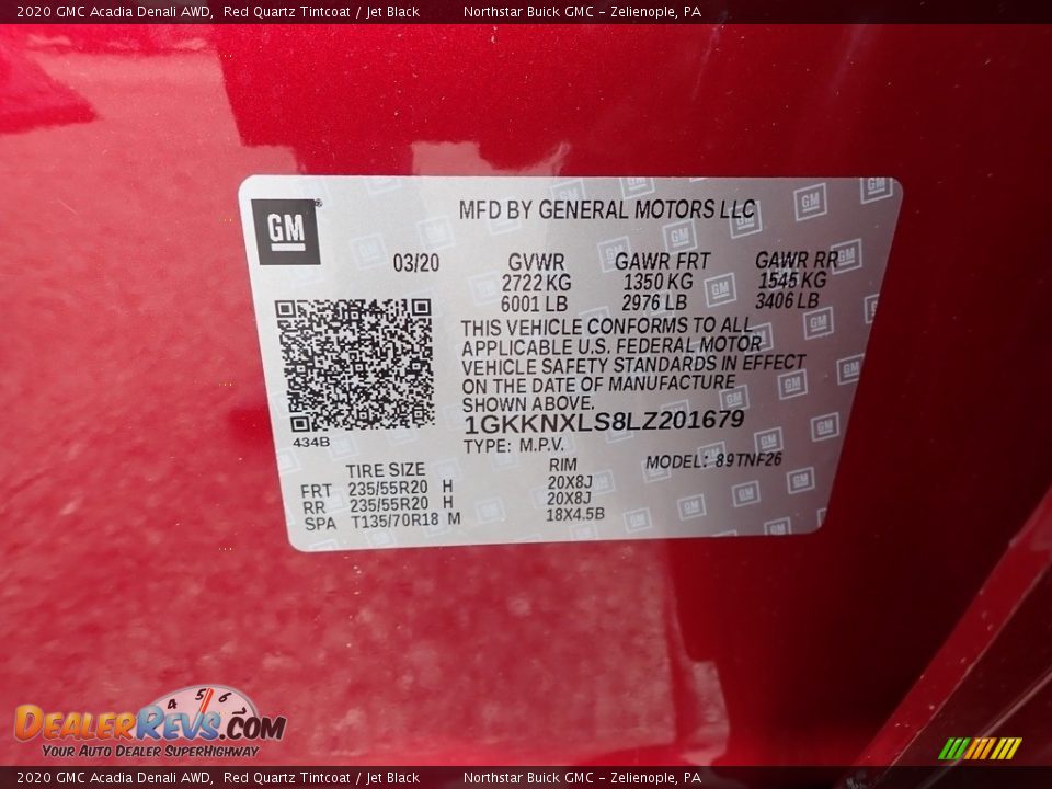2020 GMC Acadia Denali AWD Red Quartz Tintcoat / Jet Black Photo #11