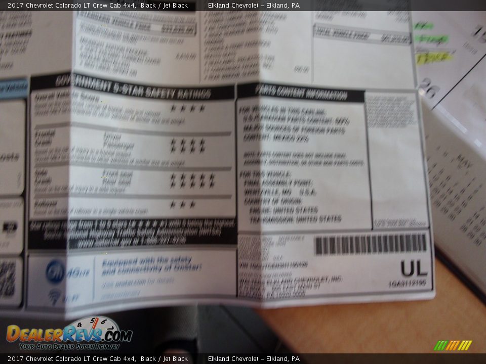 2017 Chevrolet Colorado LT Crew Cab 4x4 Black / Jet Black Photo #33