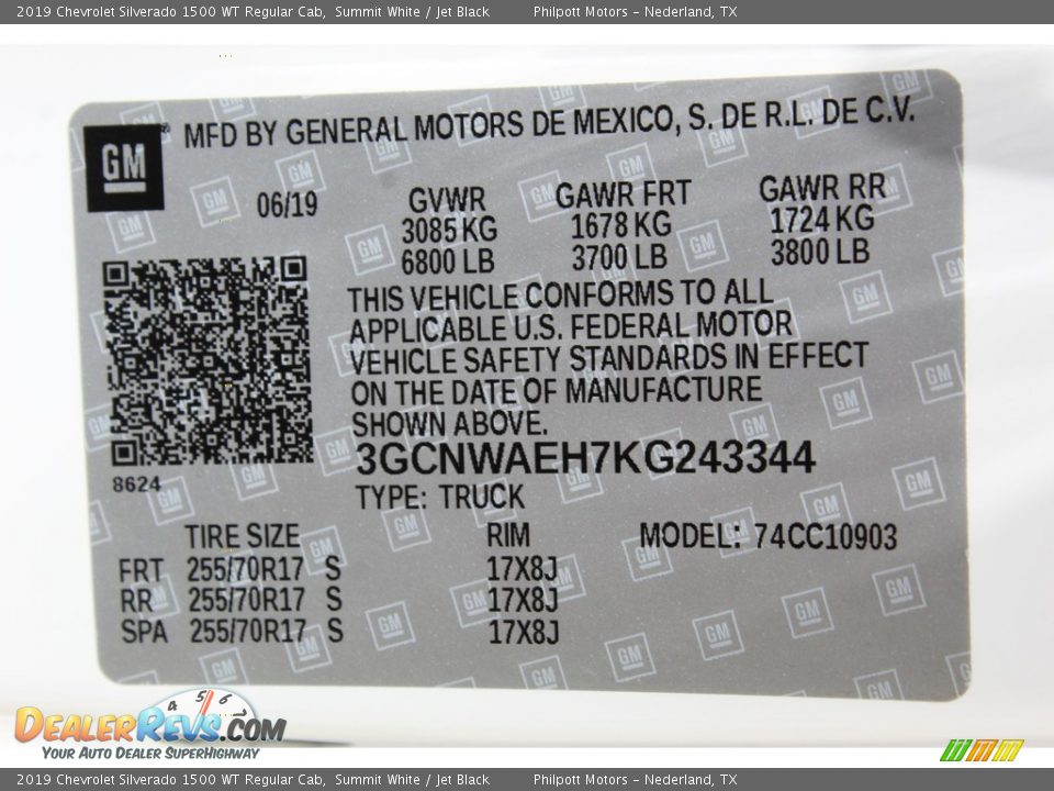2019 Chevrolet Silverado 1500 WT Regular Cab Summit White / Jet Black Photo #26