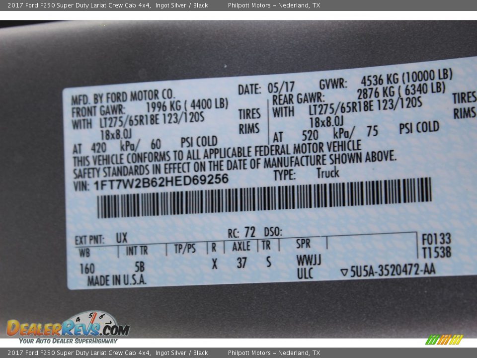2017 Ford F250 Super Duty Lariat Crew Cab 4x4 Ingot Silver / Black Photo #29