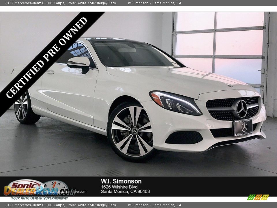 2017 Mercedes-Benz C 300 Coupe Polar White / Silk Beige/Black Photo #1