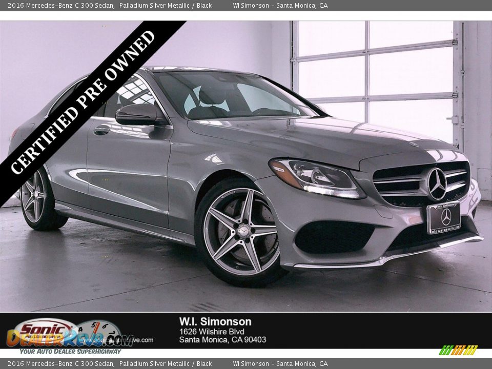 2016 Mercedes-Benz C 300 Sedan Palladium Silver Metallic / Black Photo #1