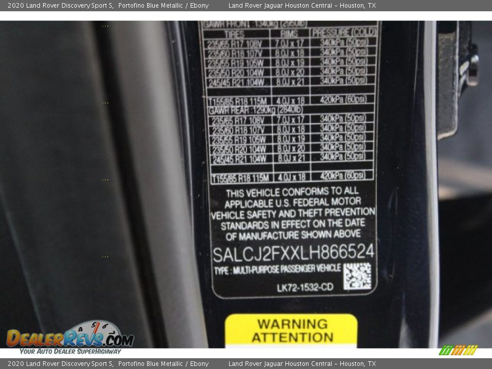 2020 Land Rover Discovery Sport S Portofino Blue Metallic / Ebony Photo #33