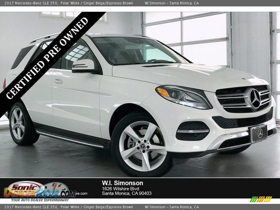 2017 Mercedes-Benz GLE 350 Polar White / Ginger Beige/Espresso Brown Photo #1