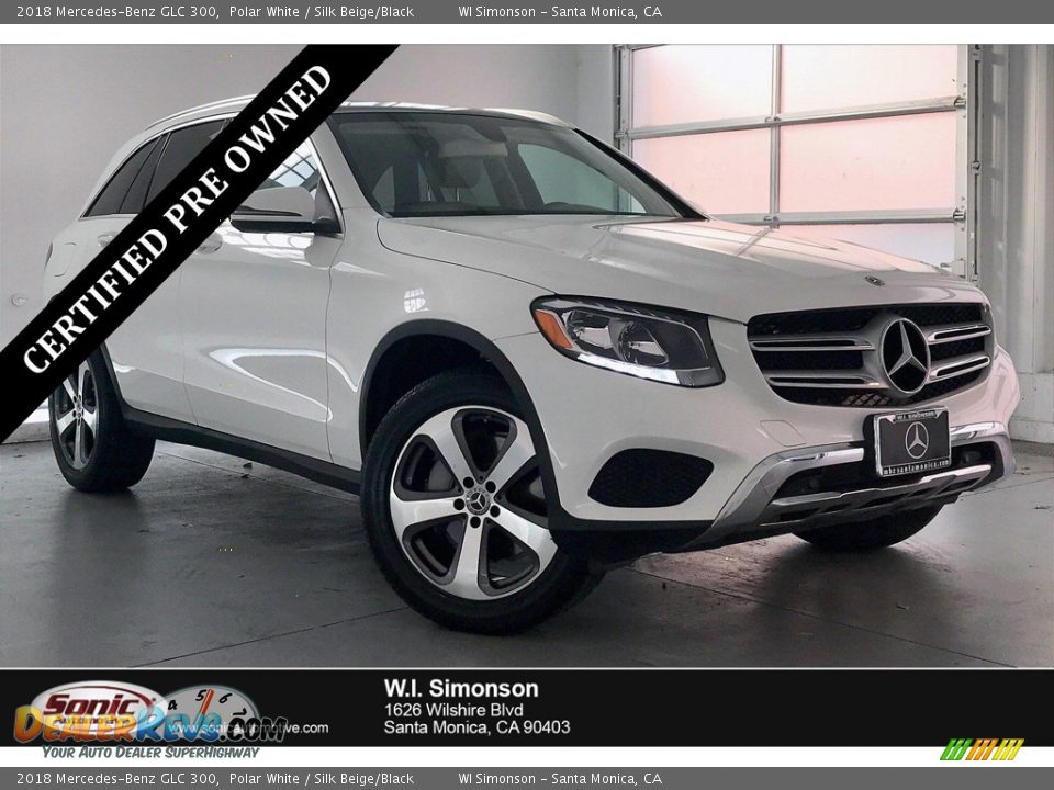 2018 Mercedes-Benz GLC 300 Polar White / Silk Beige/Black Photo #1