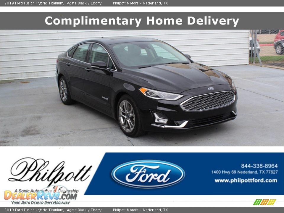 2019 Ford Fusion Hybrid Titanium Agate Black / Ebony Photo #1