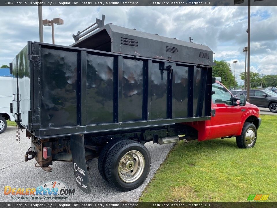 2004 Ford F550 Super Duty XL Regular Cab Chassis Red / Medium Parchment Photo #4