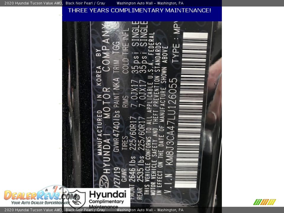2020 Hyundai Tucson Value AWD Black Noir Pearl / Gray Photo #10